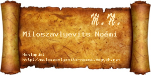 Miloszavlyevits Noémi névjegykártya